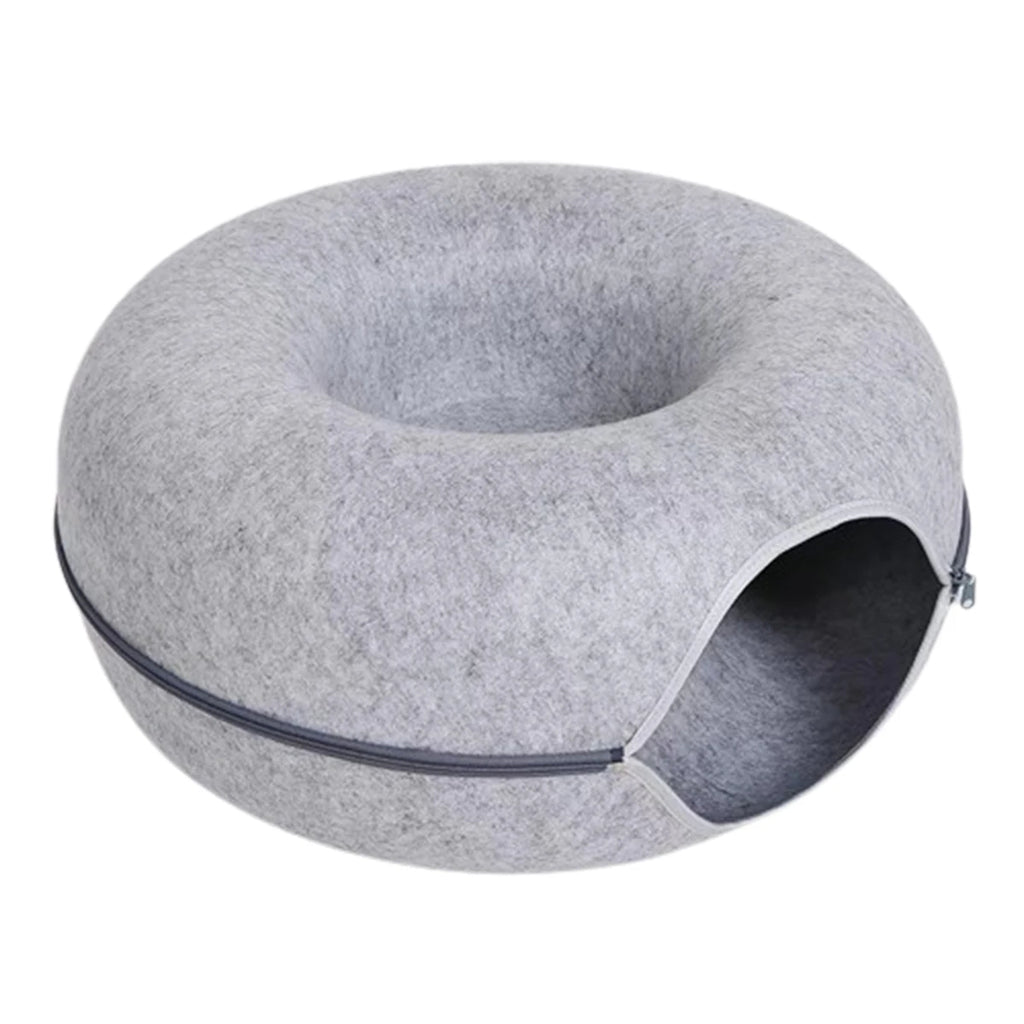 Felt Donut Cat Tunnel Bed