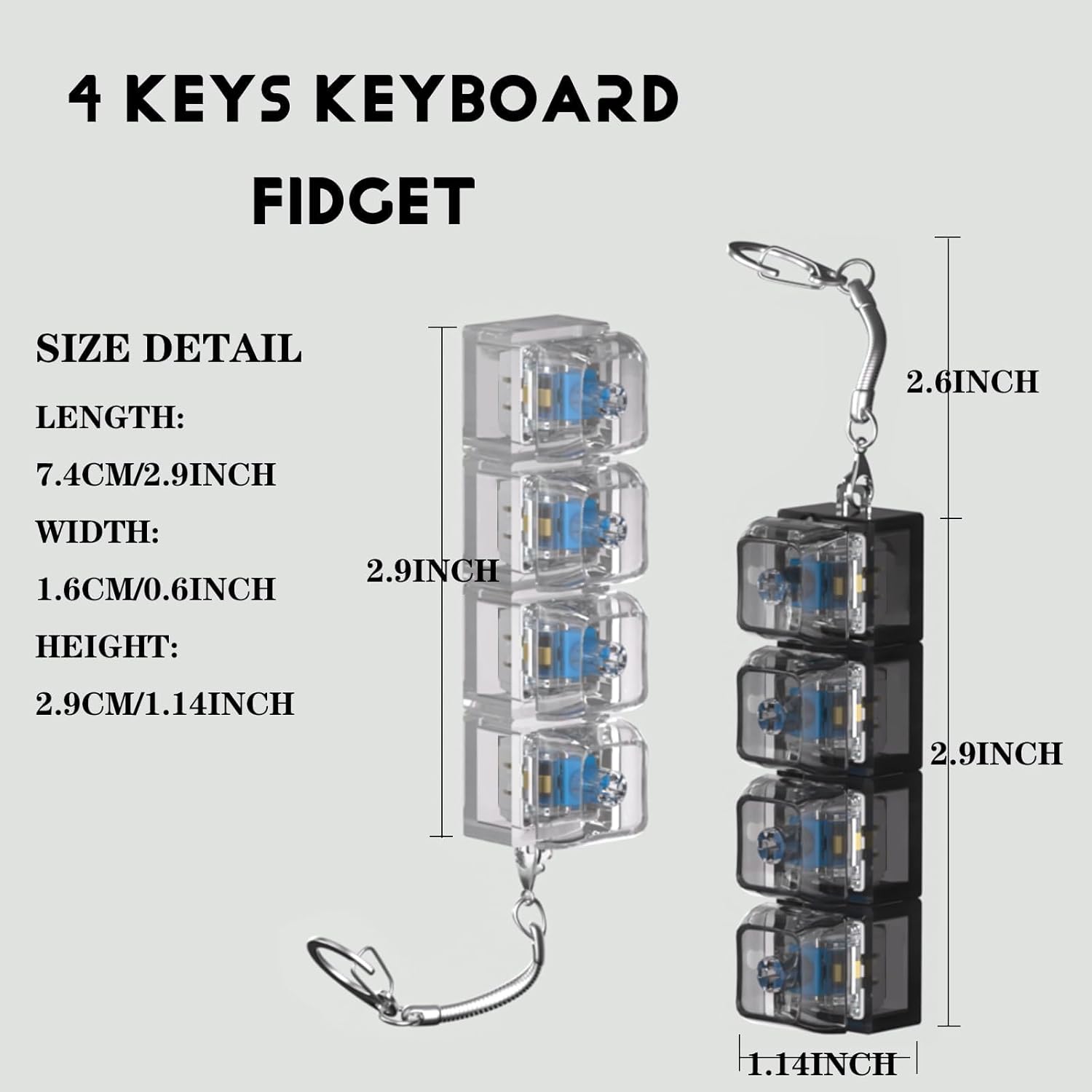 Fidget Keyboard Keychain