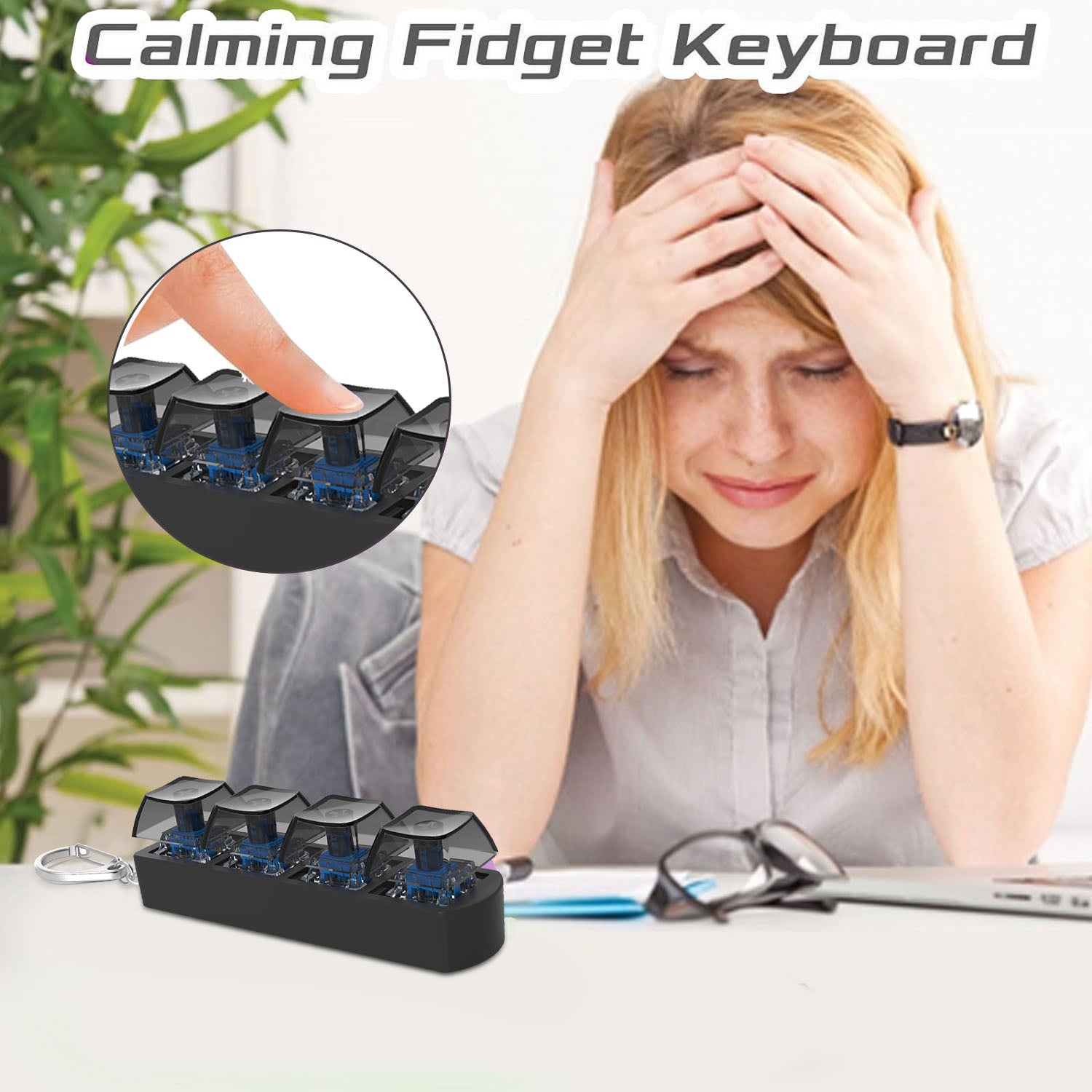 Fidget Keyboard Keychain